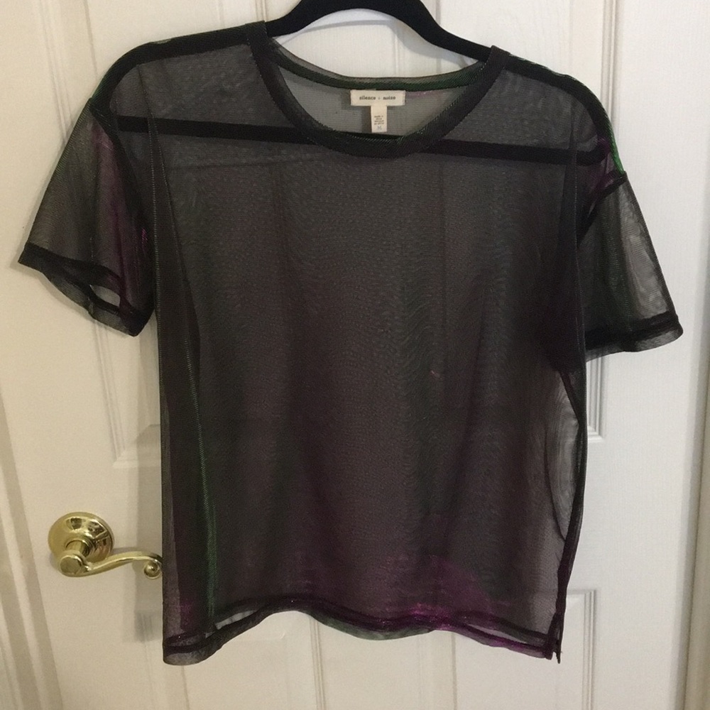 Urban Outfitters iridescent mesh top